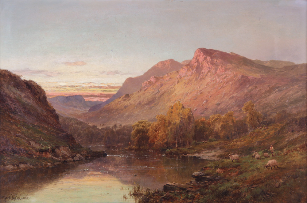 BREANSKI, Alfred Fontville de Jr. 'PAISAJE DE MONTAÑA CON LAGO'