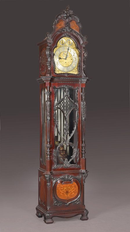  GRANDFATHER CLOCK INGLES DE ESTILO CHIPPENDALE.