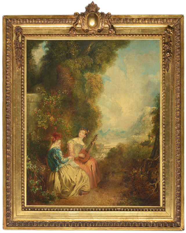 WATTEAU, Jean Antoine: 'SCENE DANS UN PARC'