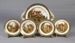 Lote 352: FUENTE Y CUATRO PLATOS DE PORCELANA FRANCESA DE SEVRES. Lote 352: FUENTE Y CUATRO PLATOS DE PORCELANA FRANCESA DE SEVRES. FUENTE Y CUATRO PLATOS DE PORCELANA FRANCESA DE SEVRES.