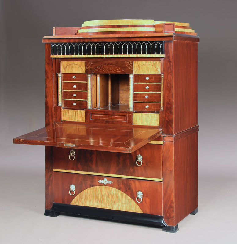  ANTIGUO SECRETAIRE 'ABATTANT' INGLES DE EPOCA REGENCY. 