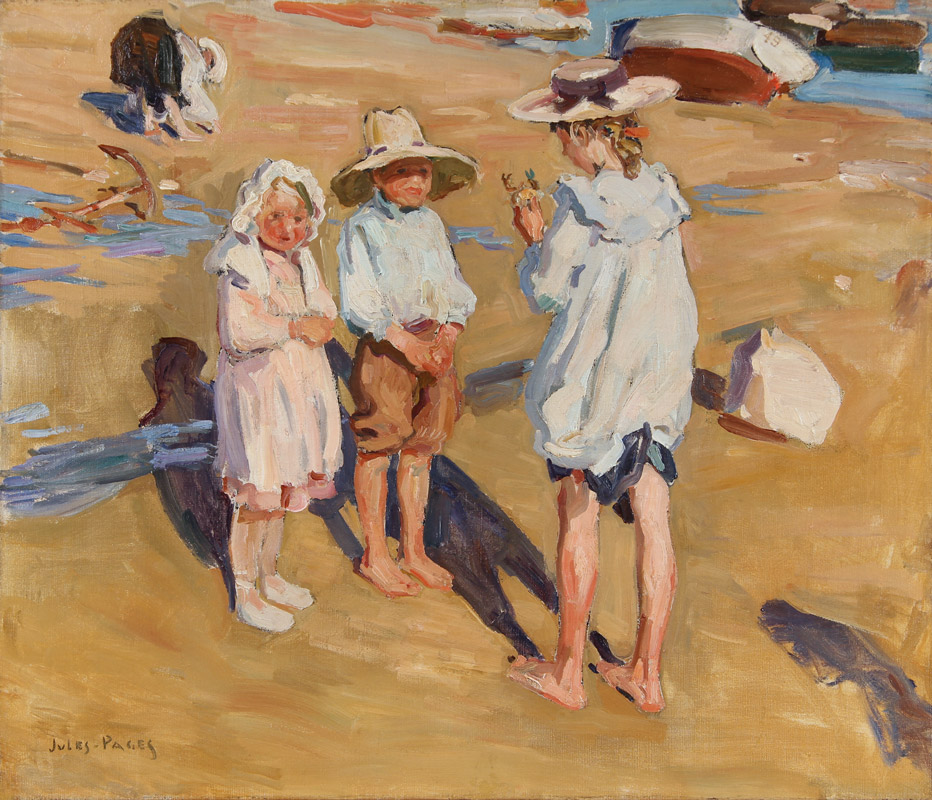 PAGES, Jules Eugène 'CHICOS EN LA PLAYA'