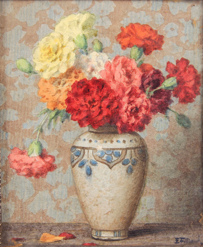 FILLIARD, Ernest  'VASO DE PORCELANA CON FLORES'