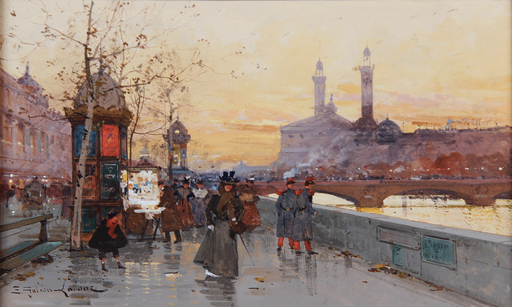 GALIEN LALOUE, Eugène 'ESCENA DE PARIS JUNTO AL SENA'