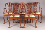 Lote 225: DOS SILLONES Y SEIS SILLAS DE ESTILO INGLES CHIPPENDALE. Lote 225: DOS SILLONES Y SEIS SILLAS DE ESTILO INGLES CHIPPENDALE. DOS SILLONES Y SEIS SILLAS DE ESTILO INGLES CHIPPENDALE.