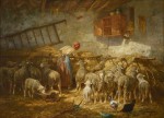 Lote 110: JACQUE, Charles Emile Lote 110: JACQUE, Charles Emile 'INTERIEUR DE BERGERIE'