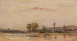 Lote 151: DELPY, Hippolyte Camille Lote 151: DELPY, Hippolyte Camille 'PAISAJE CON LAGO'