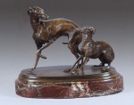 Lote 675: MÈNE, Pierre Jules Lote 675: MÈNE, Pierre Jules 'DEUX LEVRETTES'