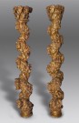 Lote 767: PAR DE COLUMNAS JESUITICAS SALOMONICAS DE MADERA ESCULPIDA. Lote 767: PAR DE COLUMNAS JESUITICAS SALOMONICAS DE MADERA ESCULPIDA. PAR DE COLUMNAS JESUITICAS SALOMONICAS DE MADERA ESCULPIDA.