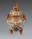 Lote 785: POTICHE DE PORCELANA JAPONESA SATZUMA CON TAPA. Lote 785: POTICHE DE PORCELANA JAPONESA SATZUMA CON TAPA. POTICHE DE PORCELANA JAPONESA SATZUMA CON TAPA.