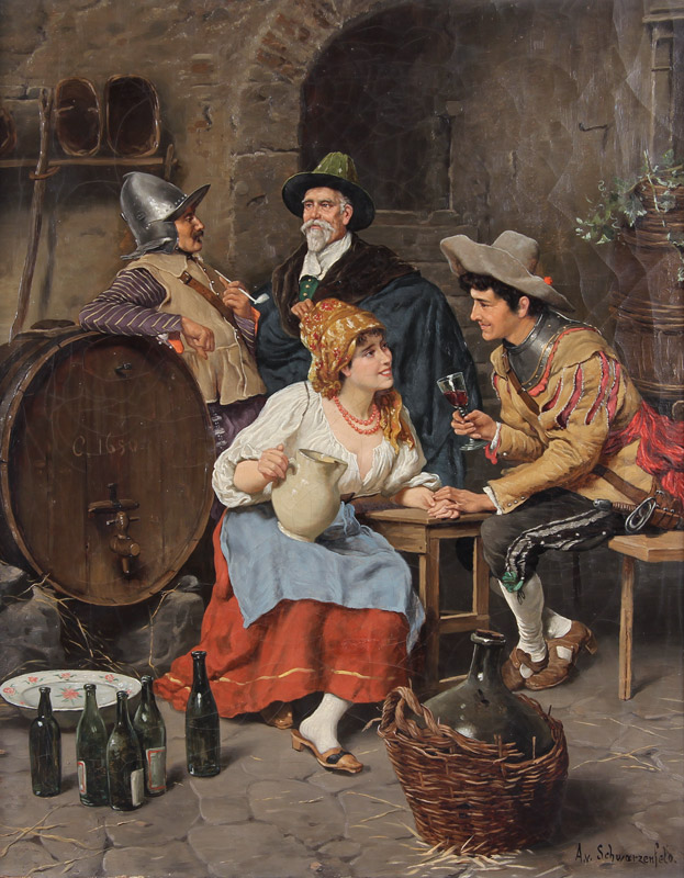 VON SCHWARZENFELD, Adolf 'ESCENA DE INTERIOR DE TABERNA'