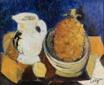 Lote 49: LORJOU, Bernard Lote 49: LORJOU, Bernard 'JARRA BLANCA Y ANANA SOBRE UNA MESA'