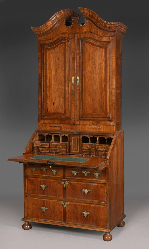  ANTIGUO BUREAU BOOKCASE INGLES WILLIAM & MARY.