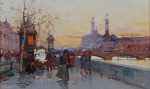 Lote 168: GALIEN LALOUE, Eugène 'ESCENA DE PARIS JUNTO AL SENA'