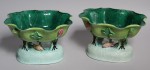 Lote 632: PAR DE CENTROS DE POTTERY INGLESA DECORADA. Lote 632: PAR DE CENTROS DE POTTERY INGLESA DECORADA. PAR DE CENTROS DE POTTERY INGLESA DECORADA.
