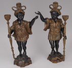 Lote 687: PAR DE FIGURAS VENECIANAS DE BRONCE. Lote 687: PAR DE FIGURAS VENECIANAS DE BRONCE. PAR DE FIGURAS VENECIANAS DE BRONCE.