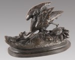 Lote 586: GRUPO FRANCES DE BRONCE CON PATINA OSCURA. Lote 586: GRUPO FRANCES DE BRONCE CON PATINA OSCURA. GRUPO FRANCES DE BRONCE CON PATINA OSCURA.