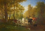 Lote 89: TROYON, Constant Lote 89: TROYON, Constant 'PASTORA CON VACAS Y PERRO EN UN CAMINO ARBOLADO'