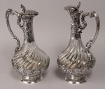 Lote 550: PAR DE GARRAFAS FRANCESAS DE CRISTAL Y PLATA. Lote 550: PAR DE GARRAFAS FRANCESAS DE CRISTAL Y PLATA. PAR DE GARRAFAS FRANCESAS DE CRISTAL Y PLATA.