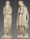 Lote 770: PAR DE ANTIGUAS ESCULTURAS ITALIANAS DE MARMOL DE CARRARA. Lote 770: PAR DE ANTIGUAS ESCULTURAS ITALIANAS DE MARMOL DE CARRARA. PAR DE ANTIGUAS ESCULTURAS ITALIANAS DE MARMOL DE CARRARA.