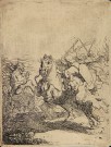 Lote 132: REMBRANDT HARMENSZ, van Rijn 'BATALLA DE CABALLERIA'