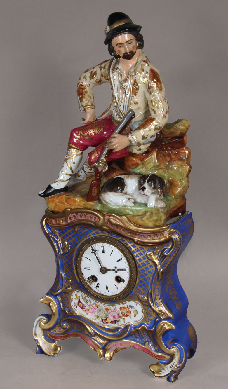  RELOJ DE ANTIGUA PORCELANA FRANCESA VIEUX PARIS.