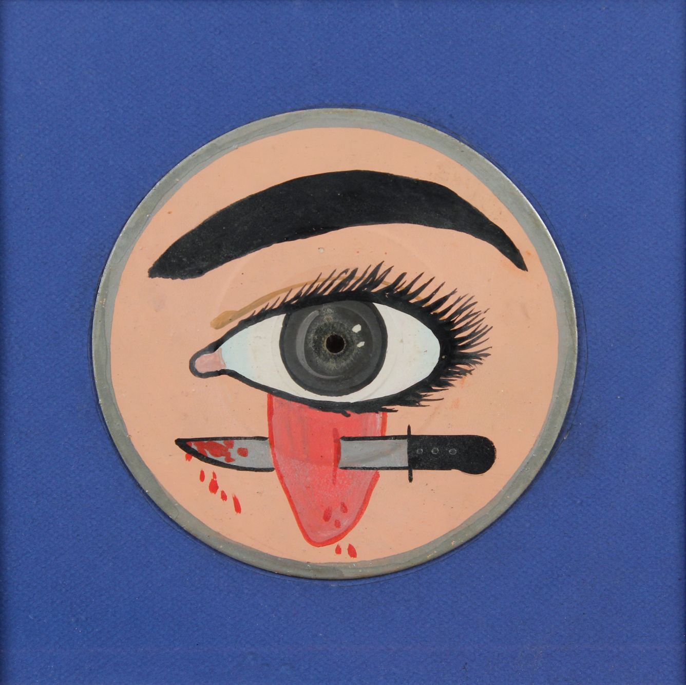 : PINTURA CUBANA REALIZADA SOBRE UN DISCO. 