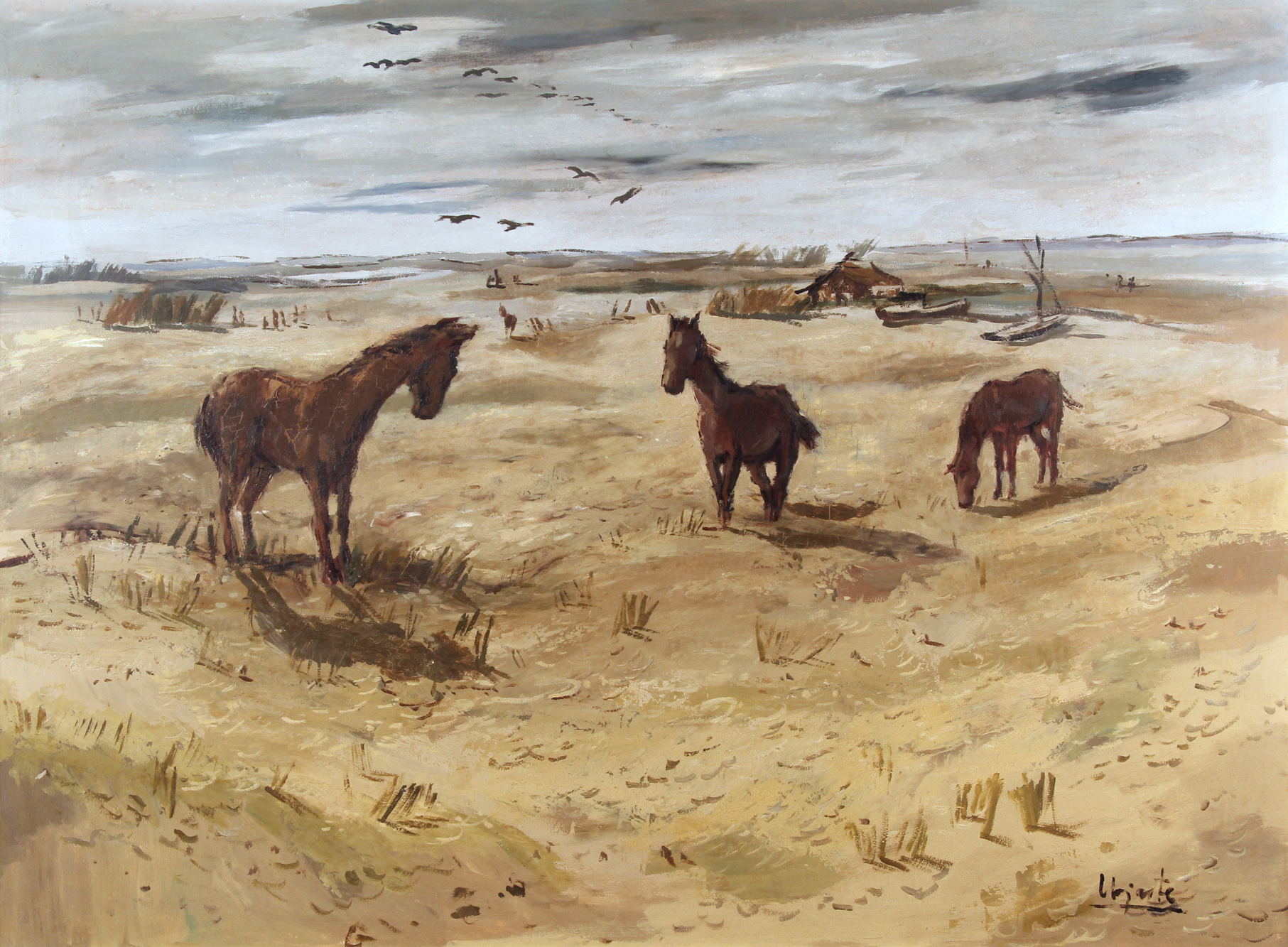 URIARTE, Carlos Enrique 'PAISAJE CON CABALLOS