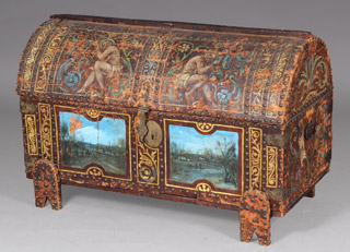Lote 73: ANTIGUO BAUL MEXICANO CON DECORACION PINTADA A MANO. Lote 73: ANTIGUO BAUL MEXICANO CON DECORACION PINTADA A MANO. ANTIGUO BAUL MEXICANO CON DECORACION PINTADA A MANO.