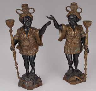 Lote 177: PAR DE FIGURAS VENECIANAS DE BRONCE. Lote 177: PAR DE FIGURAS VENECIANAS DE BRONCE. PAR DE FIGURAS VENECIANAS DE BRONCE.