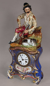 Lote 49: RELOJ DE ANTIGUA PORCELANA FRANCESA VIEUX PARIS. RELOJ DE ANTIGUA PORCELANA FRANCESA VIEUX PARIS.