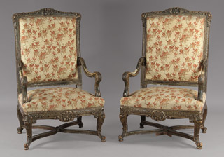Lote 58: PAR DE GRANDES SILLONES Y UNA SILLA FRANCESES. Lote 58: PAR DE GRANDES SILLONES Y UNA SILLA FRANCESES. PAR DE GRANDES SILLONES Y UNA SILLA FRANCESES.