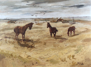 Lote 98: URIARTE, Carlos Enrique Lote 98: URIARTE, Carlos Enrique 'PAISAJE CON CABALLOS