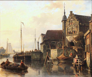 Lote 52: BOMMEL, Elias Peter van Lote 52: BOMMEL, Elias Peter van 'ESCENA DE PUERTO HOLANDES'