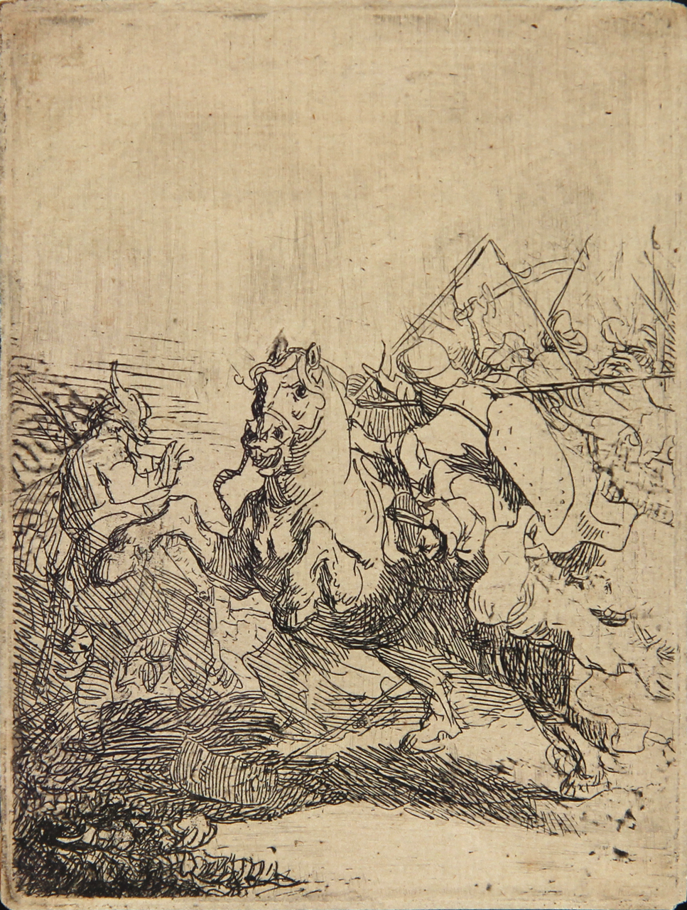 REMBRANDT HARMENSZ, van Rijn 'BATALLA DE CABALLERIA'