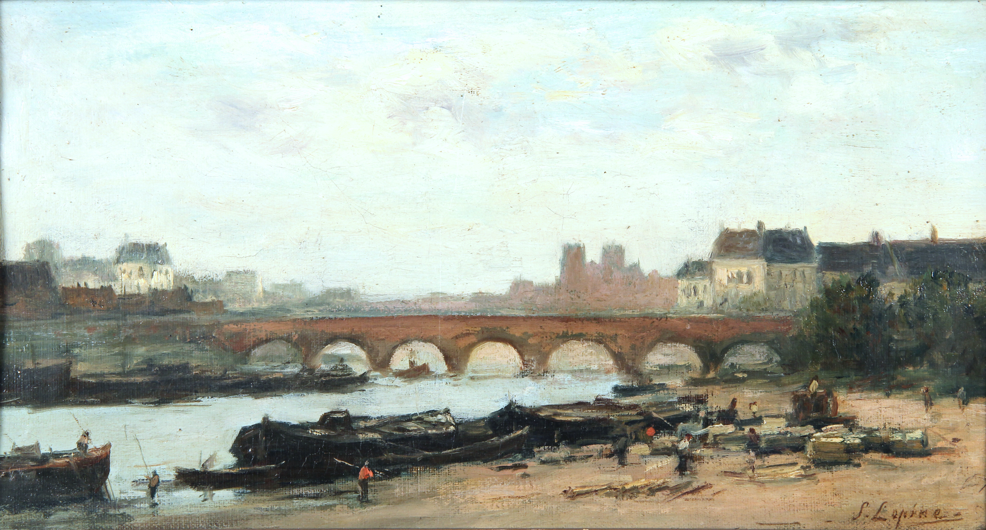 LÉPINE, Stanislas Victor Edouard 'BORD DE RIVIÈRE AU PONT'