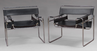 Lote 238: PAR DE SILLONES ITALIANOS DISEÑO DE MARCEL BREUER.  PAR DE SILLONES ITALIANOS DISEÑO DE MARCEL BREUER. 