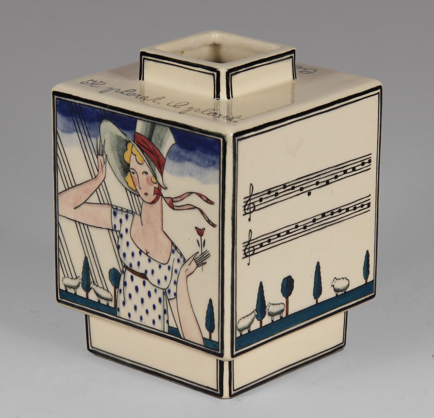 LALLEMANT, Robert VASO ART-DECO DE CERAMICA FRANCESA POR ROBERT LALLEMANT.