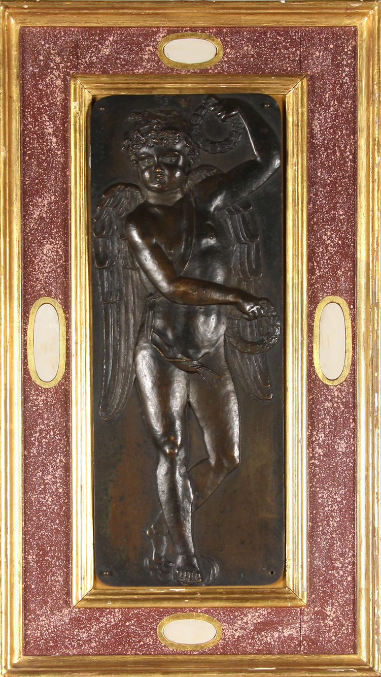  PLACA DE BRONCE REPRESENTANDO UN ANGELITO.