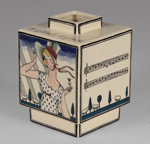 Lote 127: LALLEMANT, Robert VASO ART-DECO DE CERAMICA FRANCESA POR ROBERT LALLEMANT.