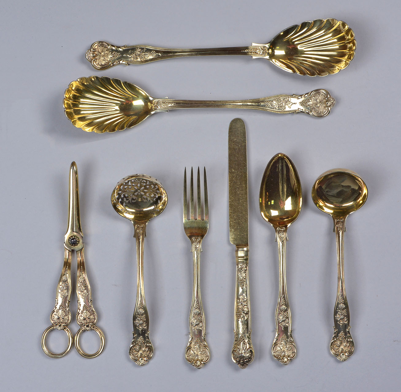  JUEGO DE CUBIERTOS DE PLATA INGLESA VICTORIANA PARA POSTRE. 