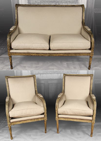 Lote 745: ANTIGUO JUEGO PARA SALA FRANCES ESTILO LUIS XVI. ANTIGUO JUEGO PARA SALA FRANCES ESTILO LUIS XVI.
