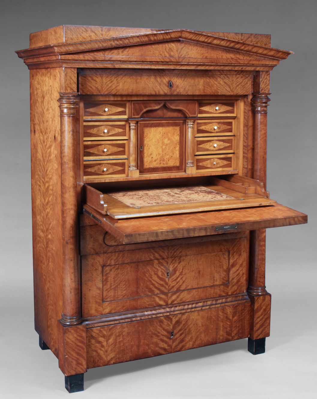  ANTIGUO MUEBLE SECRETAIRE ALEMAN BIEDERMEIER. 