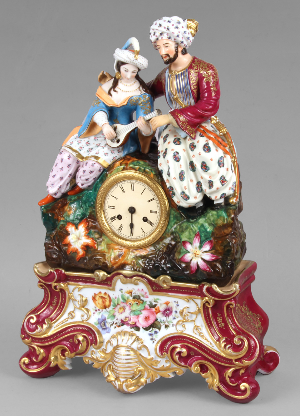  ANTIGUO RELOJ DE PORCELANA FRANCESA.