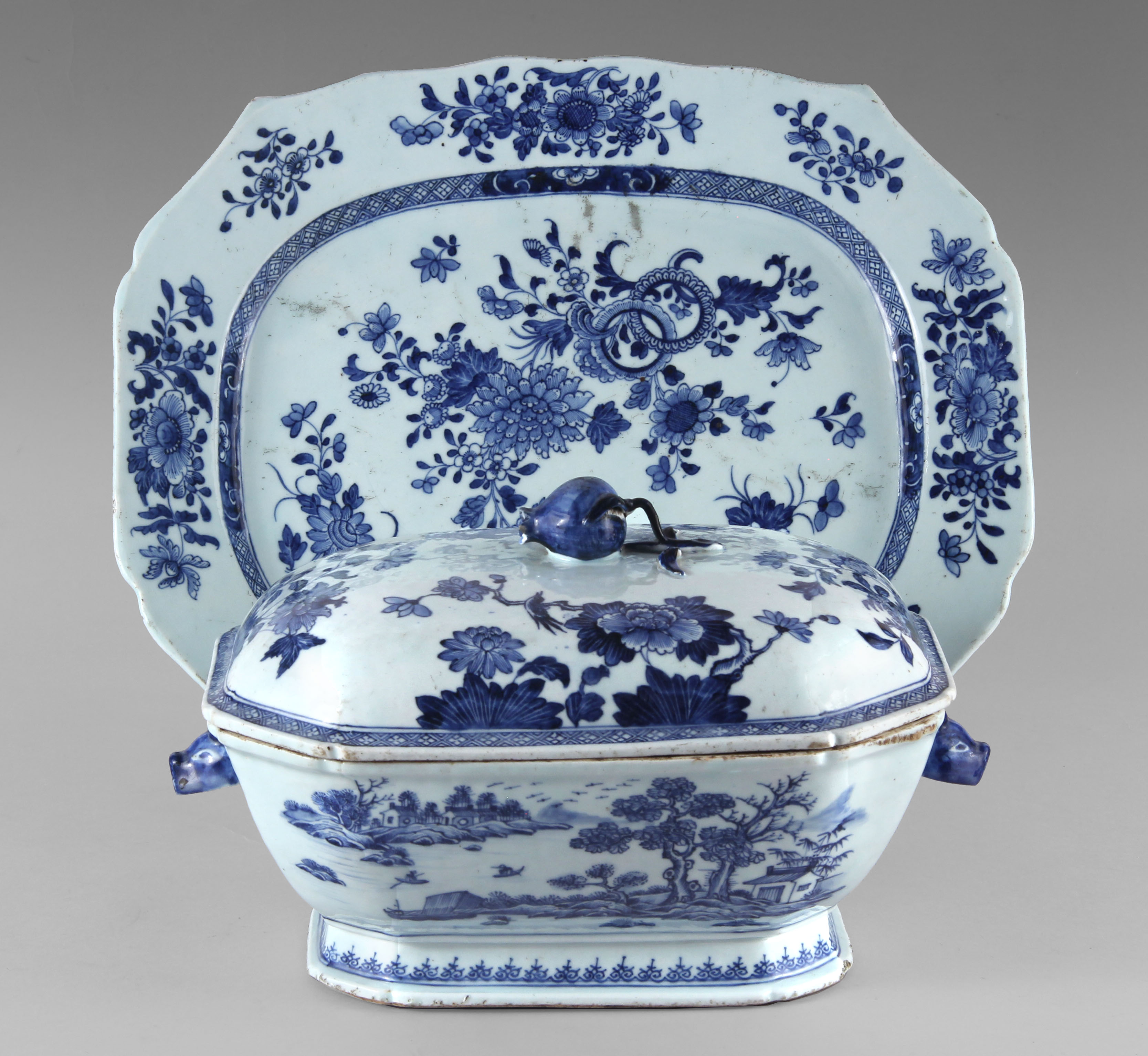  SOPERA DE PORCELANA COMPAGNIE DES INDES CON TAPA.