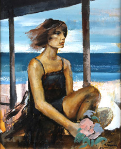 Lote 6: ITURRIA, Ignacio 'FIGURA FEMENINA FONDO DE MAR'