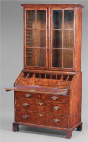 Lote 322: ANTIGUO 'BUREAU BOOKCASE' INGLES JORGE II.  ANTIGUO 'BUREAU BOOKCASE' INGLES JORGE II. 