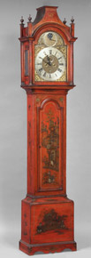 Lote 339: ANTIGUO GRANDFATHER CLOCK INGLES CON DECORACION CHINA.  ANTIGUO GRANDFATHER CLOCK INGLES CON DECORACION CHINA. 