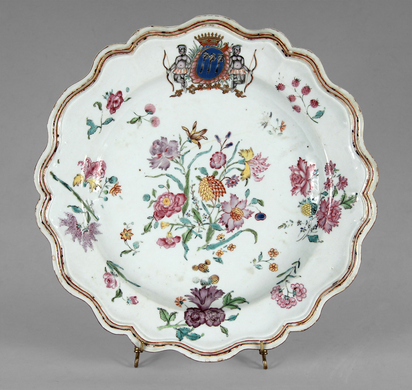  ANTIGUO PLATO DE PORCELANA DE LA COMPAGNIE DES INDES.