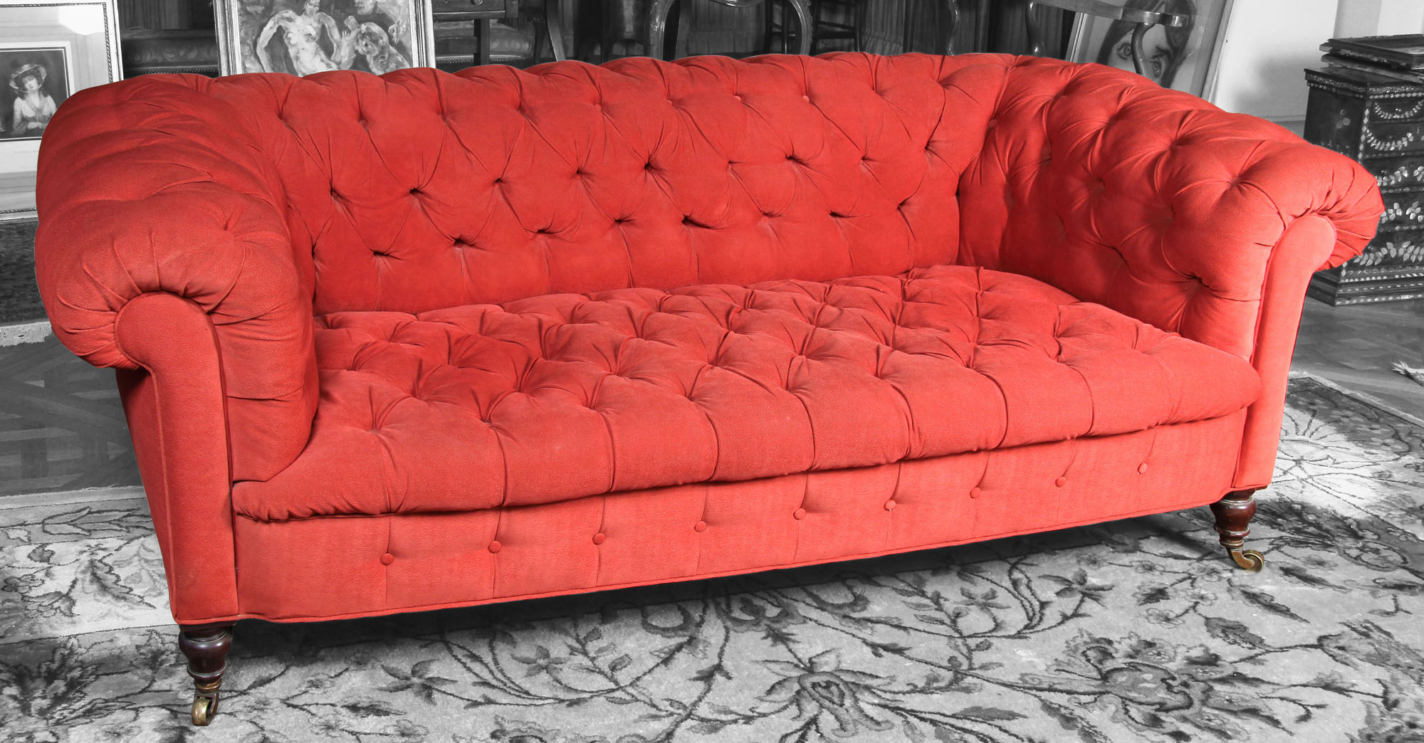  SOFA INGLES CHESTERFIELD PARA TRES CUERPOS. 